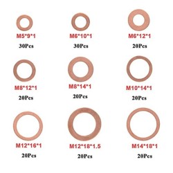 Copper Washer Gasket Nut and Bolt Set Flat Ring Seal Assortment Kit with Box M8 M10 M12 M14 for Sump Plugs - AliExpress 13